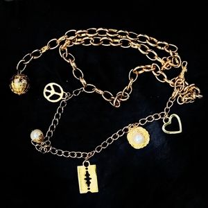 Rare Vintage Moschino Gold Charm Belt/Necklace